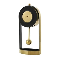 13" Gold Aluminum Tall Clock with Swinging Ball Pendulum