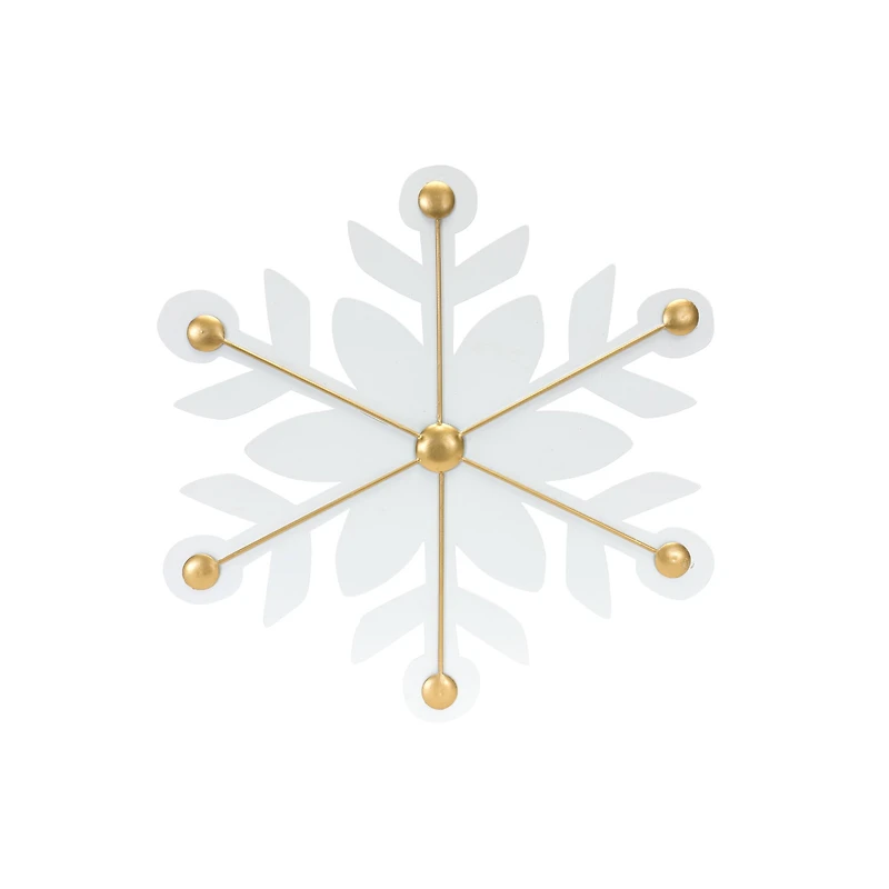 12ct. White & Gold Iron Snowflake Ornaments