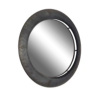 Gray Industrial Metal Wall Mirror