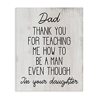 Stupell Industries Dad Thank You Phrase Family Daughter Humor Canvas Wall Art