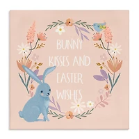 Stupell Industries Bunny Kisses Easter Wishes Canvas Wall Art