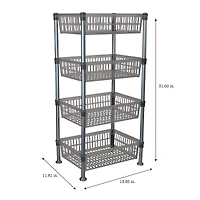 Kitchen Details Smoke Gray 4-Tier Slim Shelf