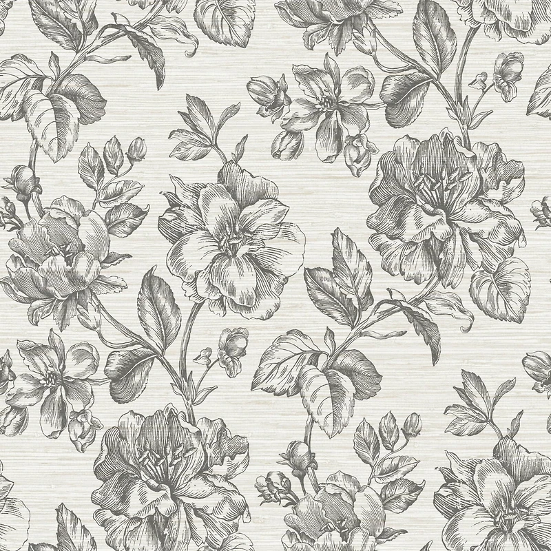 RoomMates Tamara Day Gray Flower Girl Peel & Stick Wallpaper