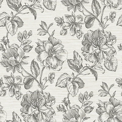 RoomMates Tamara Day Gray Flower Girl Peel & Stick Wallpaper