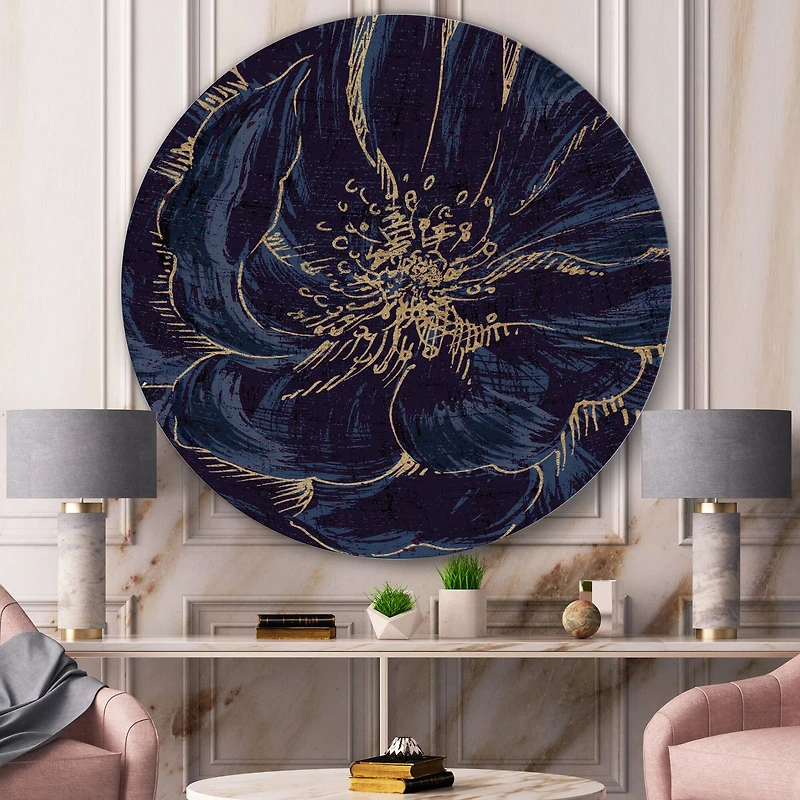 Designart - Dark Rose Gilded Gold