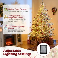 Costway 7ft. Pre-Lit Hinged Artificial Christmas Tree, Warm White LED Lights