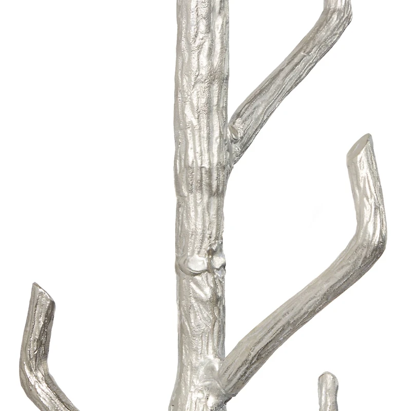 Silver Aluminum Eclectic Coat Rack, 71" x  17" x  17"