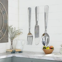Silver Aluminum Flatware Wall Accent Set, 3ct.