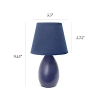 Simple Designs Mini Egg Oval Ceramic Table Lamp