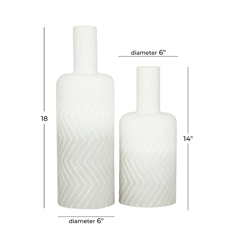 White Metal Modern Vase Set