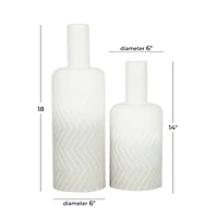 White Metal Modern Vase Set