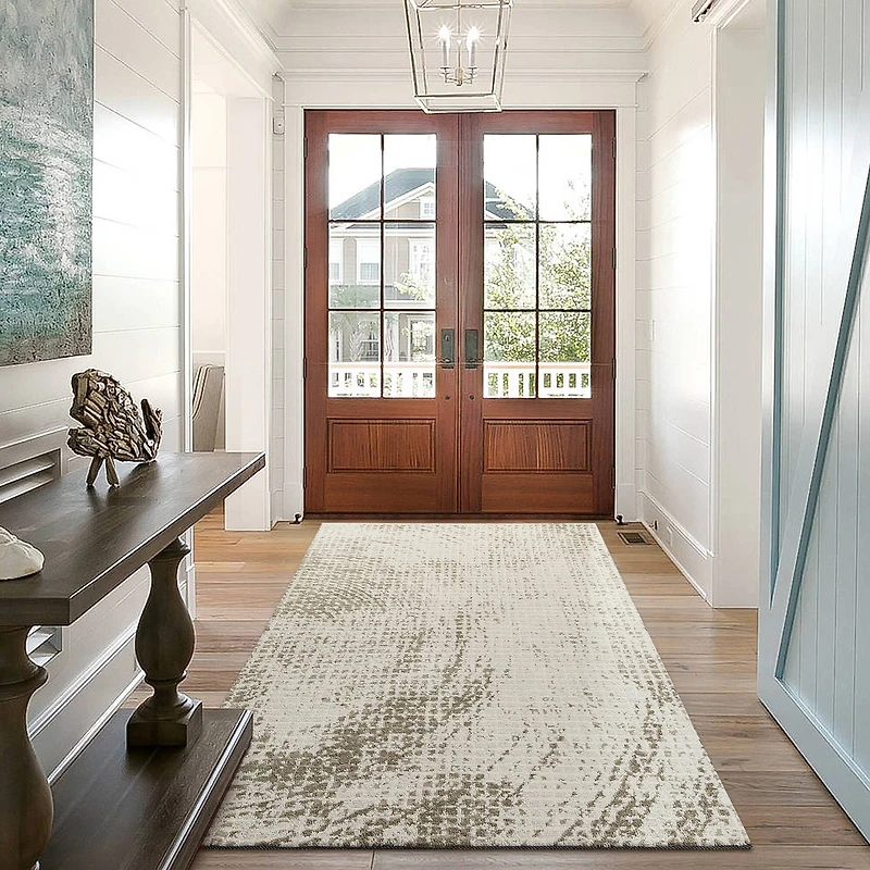 Glitzhome® 5ft. x 8ft. Ivory & Tan Abstract Area Rug