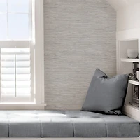 NuWallpaper Silver Tibetan Grasscloth Peel & Stick Wallpaper