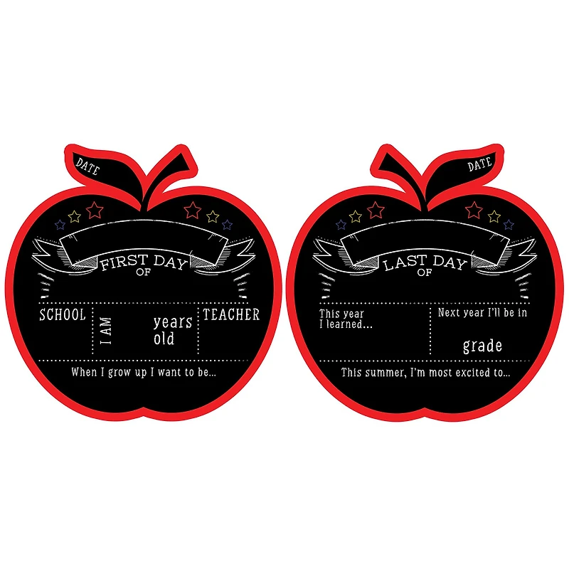 RoomMates Last or First Day of School Double-Sided Apple Chalkboard