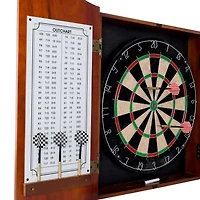 Toy Time Beveled Wood Pro Style Dart Cabinet Set