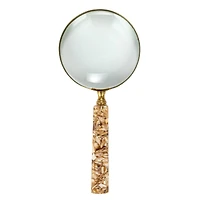 Hello Honey® 9" Brass Magnifying Glass with Mother of Pearl Handle