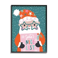 Stupell Industries Santa's Nice List Falling Snow Framed Giclee Art