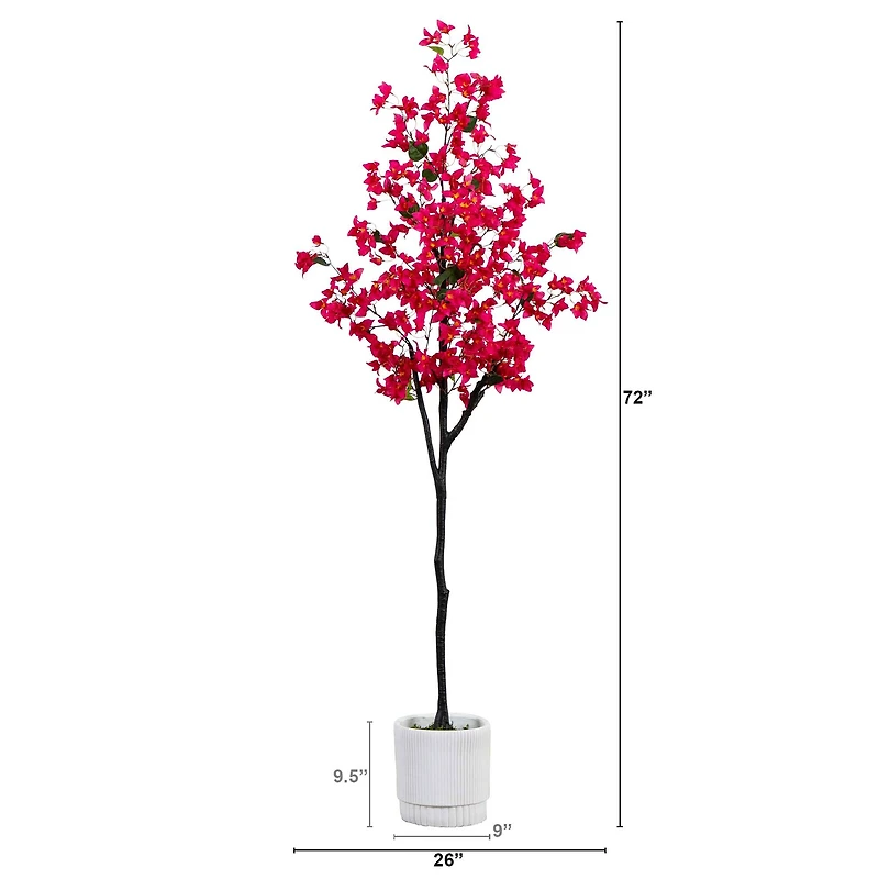 6ft. Bougainvillea Tree with White Decorative Planter