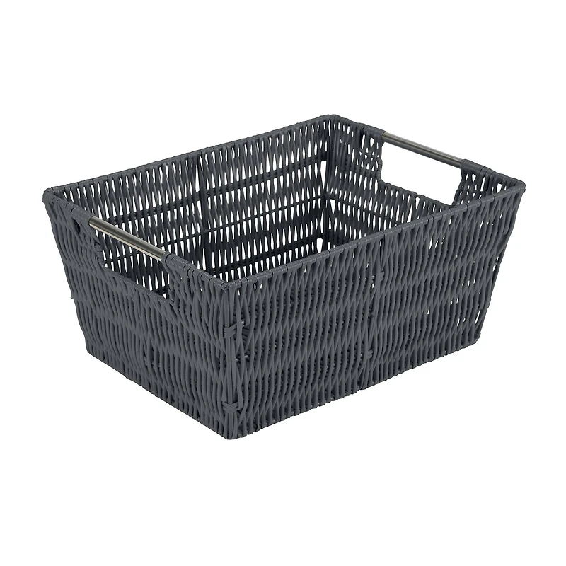 Simplify Charcoal Rattan Tote Basket Set, 3ct.