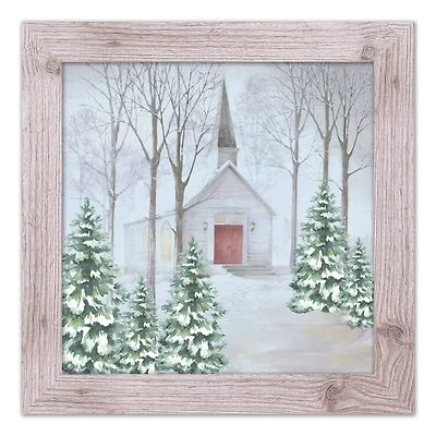 Snowy Church Framed Wall Art