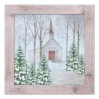 Snowy Church Framed Wall Art