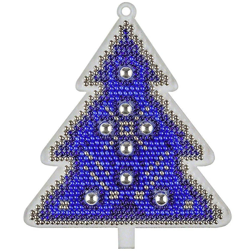 Wonderland Crafts Blue & Silver Tree Ornament Bead Embroidery on Plastic Kit