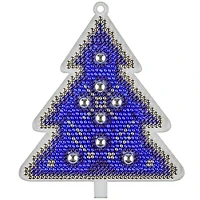 Wonderland Crafts Blue & Silver Tree Ornament Bead Embroidery on Plastic Kit