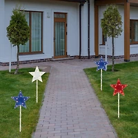 4ct. Americana Stars 4th of July Pathway Marker Lawn Stakes