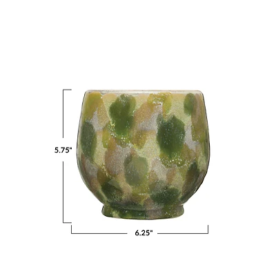 Hello Honey® 6" Multicolor Hand Painted Stoneware Planter