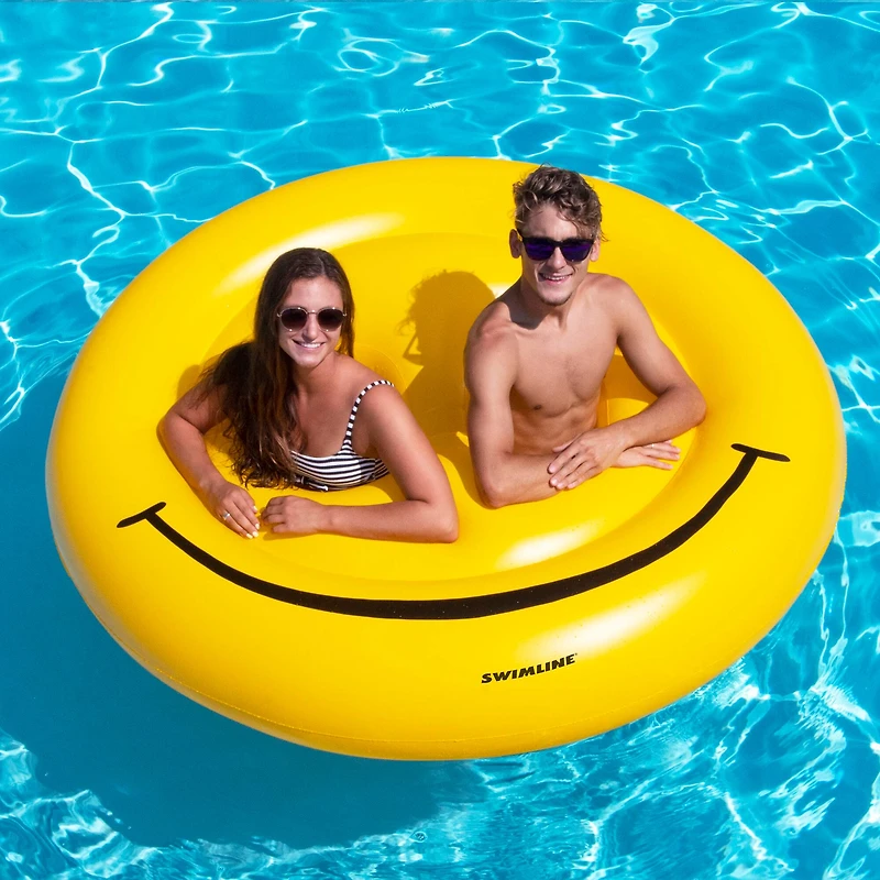 72" Inflatable Yellow Smiley Face 2-Person Raft