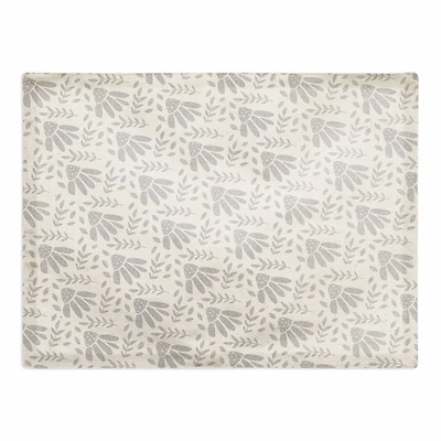 Simple Gray Florals 18" x 14" Cotton Twill Placemat