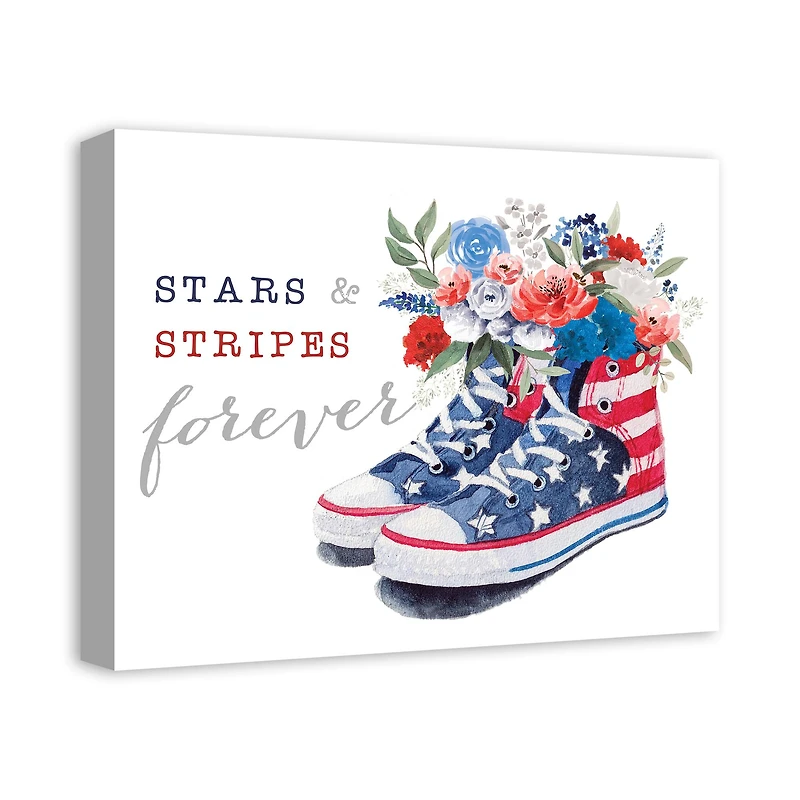 Stars and Stripes Sneakers Canvas Wall Art