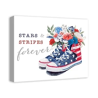 Stars and Stripes Sneakers Canvas Wall Art