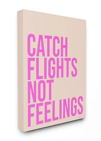Stupell Industries lulusimonSTUDIO Pink Catch Flights Not Feelings Canvas Wall Art