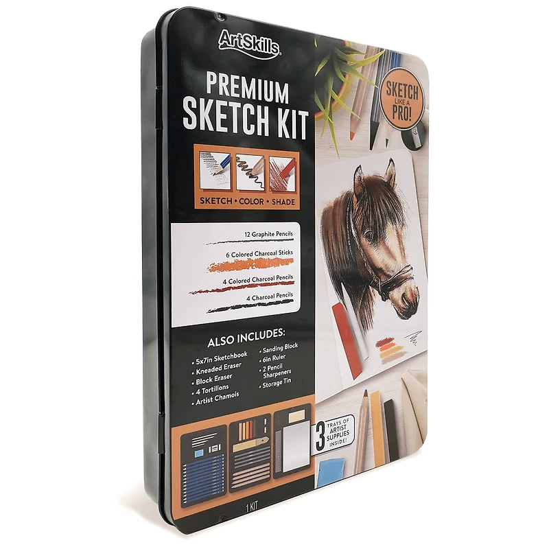 ArtSkills® Premium Sketch Kit With Pencils & Charcoal