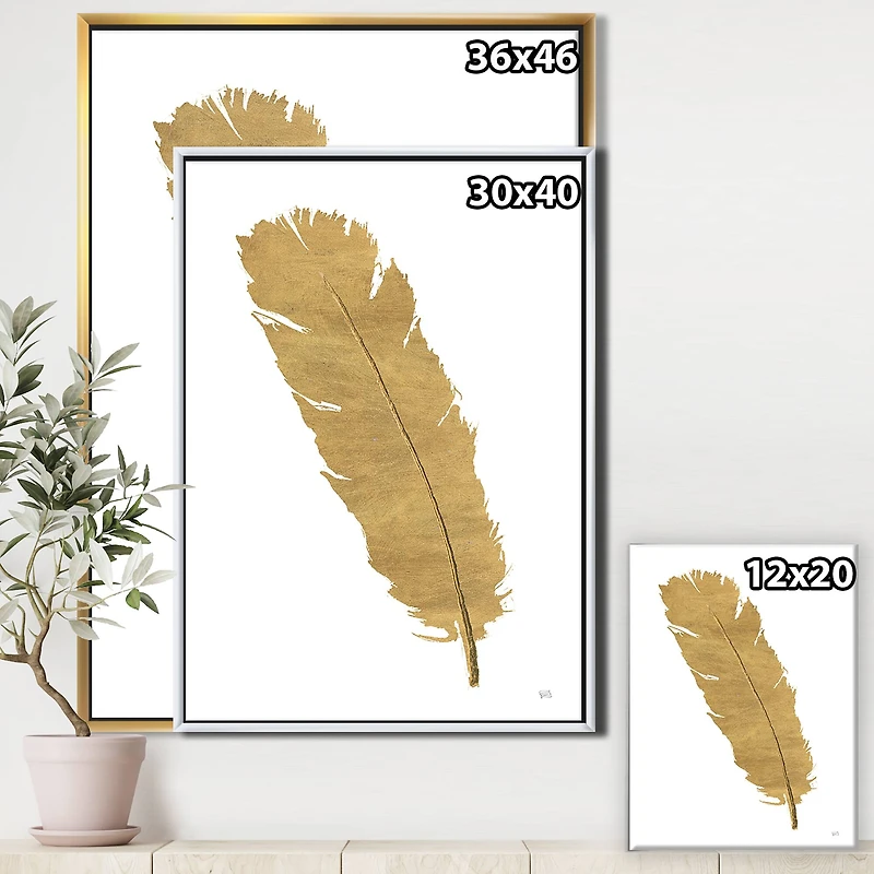 Designart - Glam pure Gold Feather II
