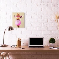 Stupell Industries Giraffe With Bubblegum and Pink Glasses, 10" x 15"