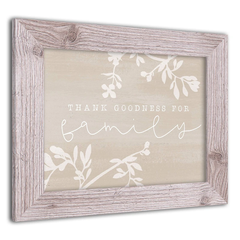 Thank Goodness for Family 11" x 14" Western White Framed Print