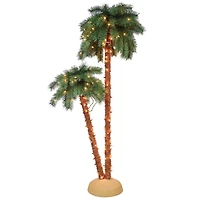 3.5ft. & 6ft. Pre-Lit Artificial Christmas Palm Tree, Clear Lights