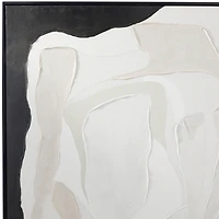 White Canvas Abstract Framed Wall Art with Black Frame Set of 2 30", 40"
