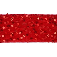 2.5" x 15ft. Red Sequins Embroidered Wired Ribbon by Celebrate It®