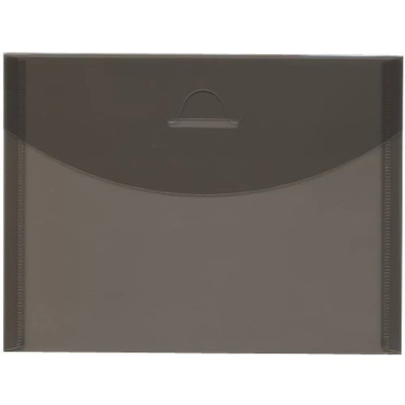 JAM Paper 5.5" x 7.375" Smoke Gray Plastic Tuck Flap Closure Envelopes, 12ct.
