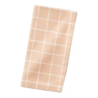 Peach Grid 10" x 10" Cotton Twill Napkin