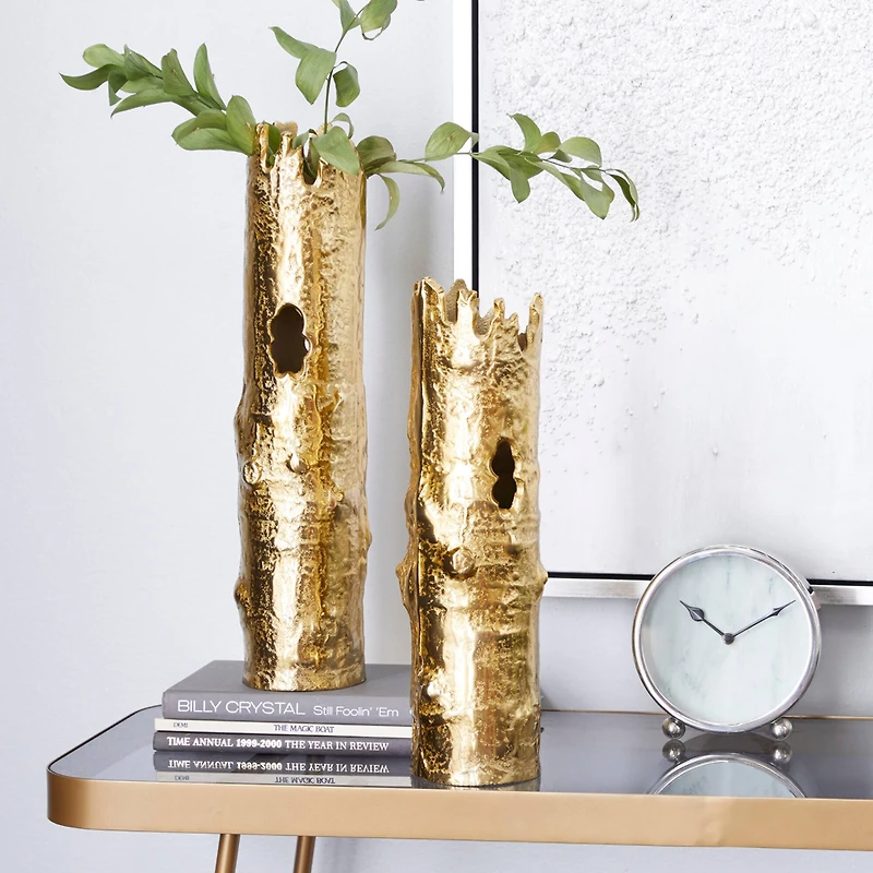 CosmoLiving by Cosmopolitan Gold Aluminum Vase Set