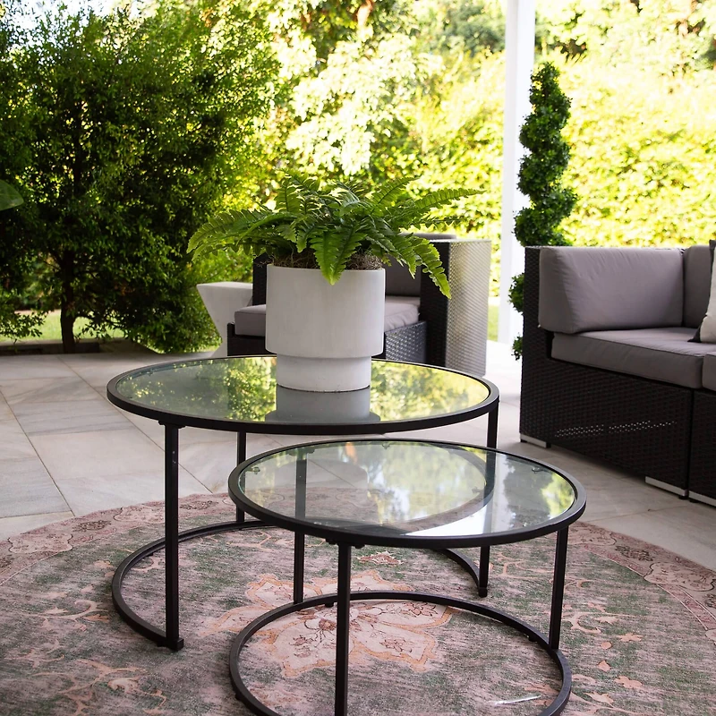 19" UV-Resistant Artificial Boston Ferns, 2ct.