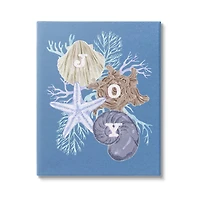 Stupell Industries Joy Nautical Holiday Seashells Canvas Wall Art