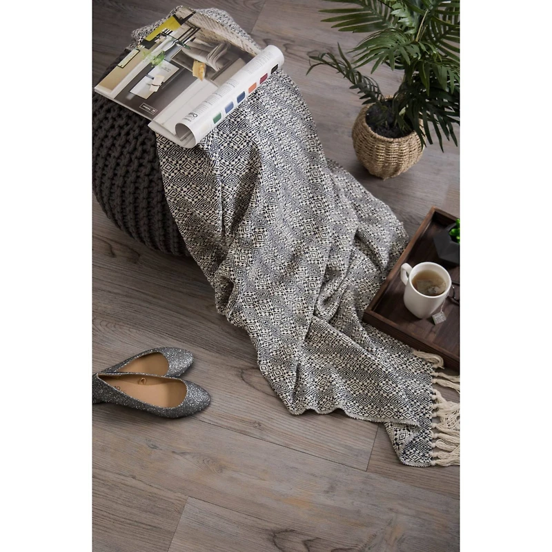 DII® Navy Diamond Stitch Throw