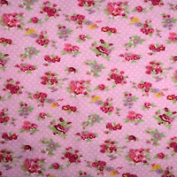 Feldman Pink Flowers & Dots Cotton Flannel