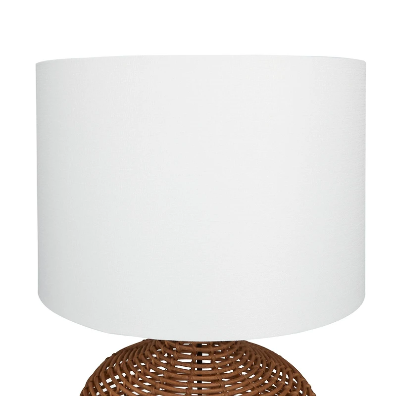 Brown Polyester Natural Table Lamp, 25" x 15" x 15"
