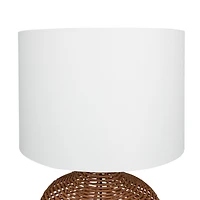 Brown Polyester Natural Table Lamp, 25" x 15" x 15"